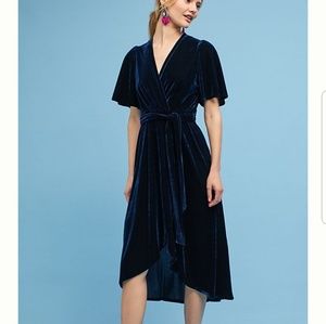 Donna Morgan Velvet Faux Wrap Dress 